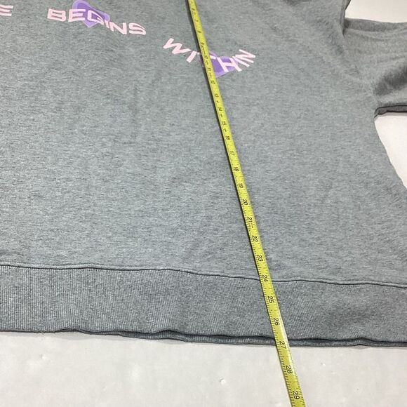 Positive Sweatshirt Love Begins Within Plus Size Pullover Sweatshirt Gray 4X - Picture 9 of 10